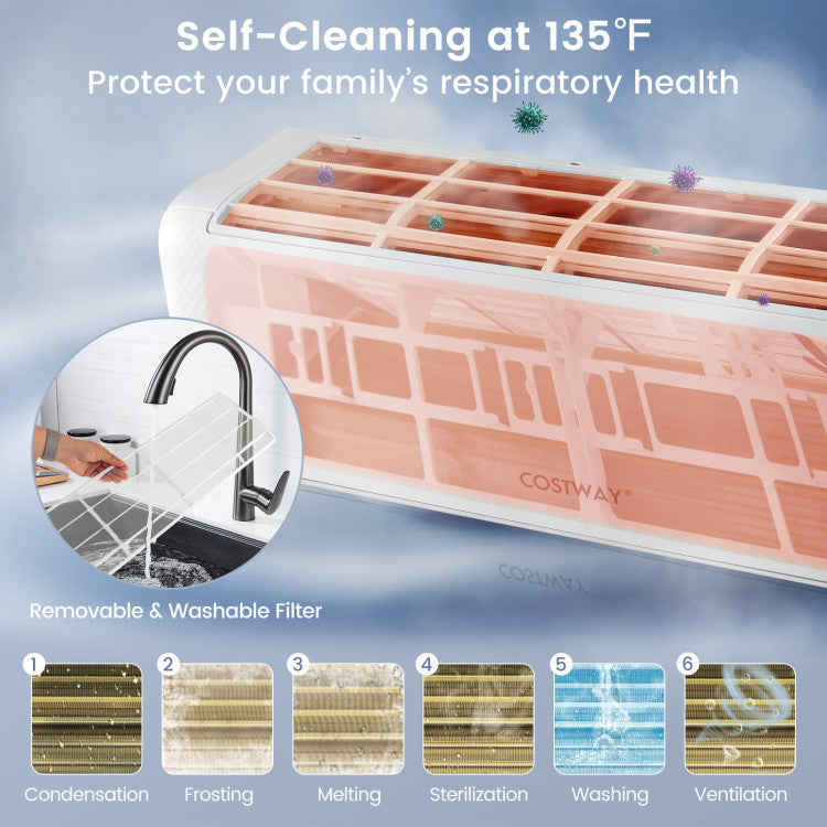 Energy Star Certified 22000 BTU 21 SEER2 Ductless Mini Split Air Conditioner and Heater 208-230V Works with Alexa