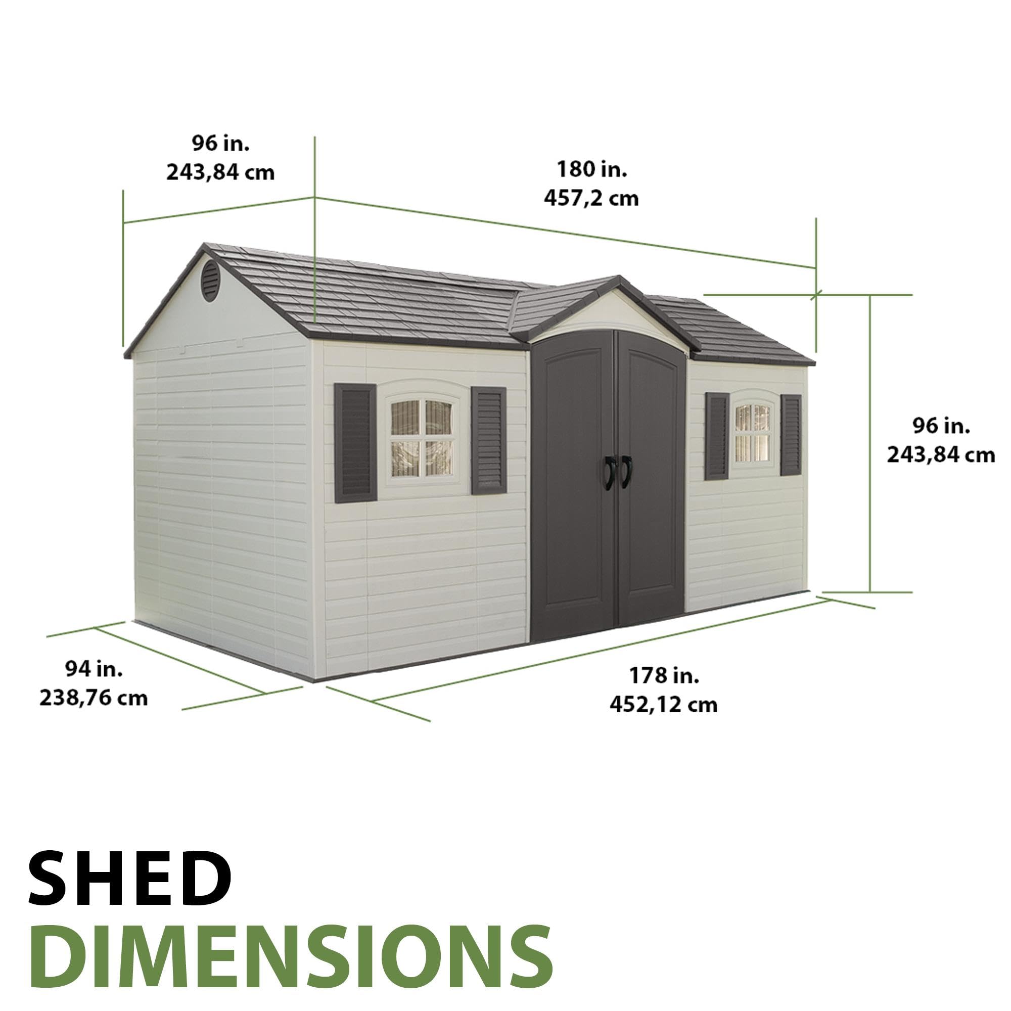 Lifetime 6446 Outdoor Storage Shed, 8 x 15 Foot, Desert Sand